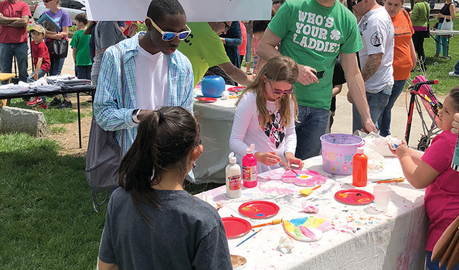 Cherry Blossom Festival painting at gallery tent