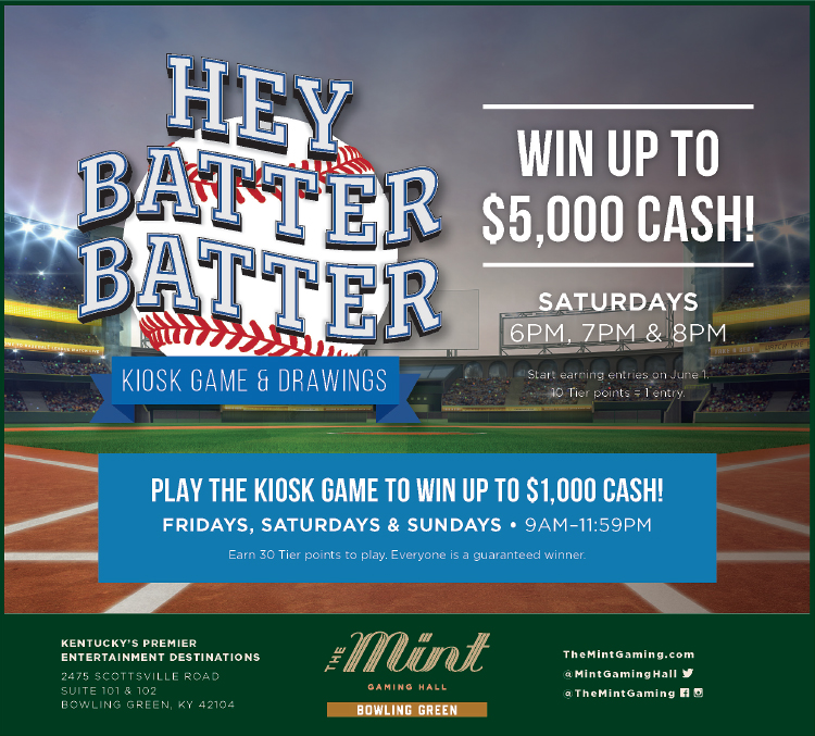 Win big at the Mint Gaming Hall in Bowling Green and Franklin.