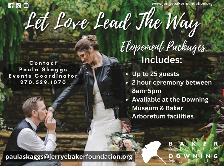 Let love lead the way to a wonderful ceremony at the Baker Arboretum