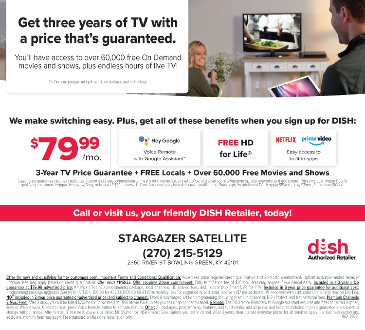 Dish TV service savings with Stargazer Satellite