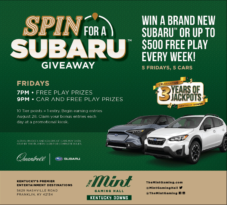 Spin For A Subaru at The Mint Gaming Hall