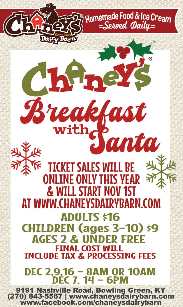 Don't miss Chaney's Breakfast with Santa
