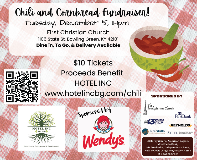 Hotel Inc's Chili and Cornbread fundraiser