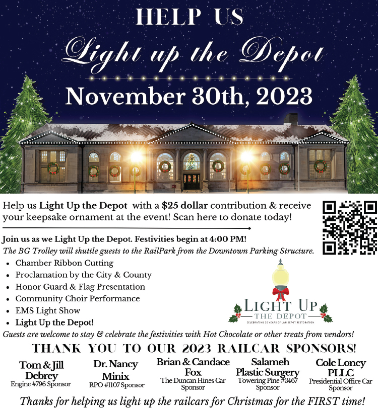 Help the Historic RailPark & Train Museum light up the depot