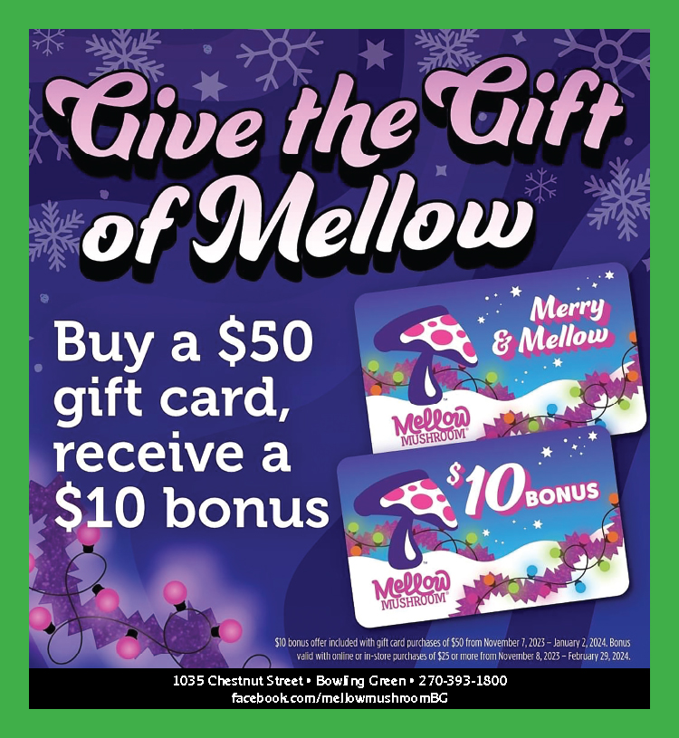 Give the gift of mellow with a $50 gift card from Mellow Mushroom and get a $10 card for yourself.