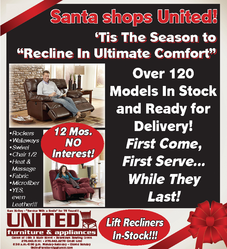 United Furniture with over 120 recliners in stock