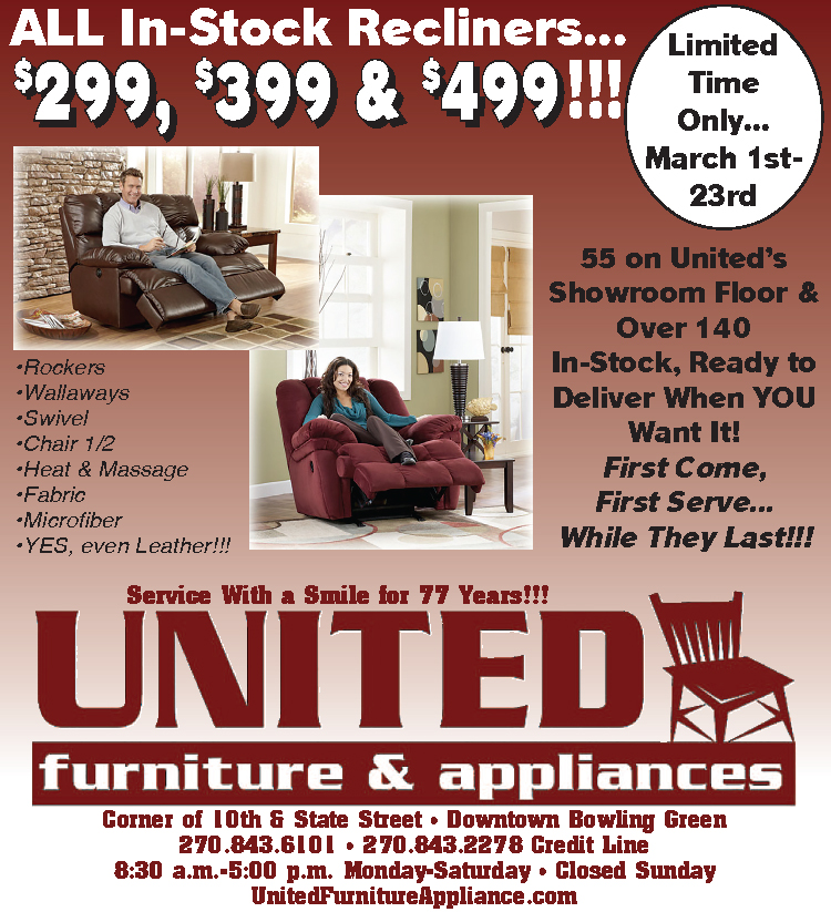 United Furniture recliners on sale