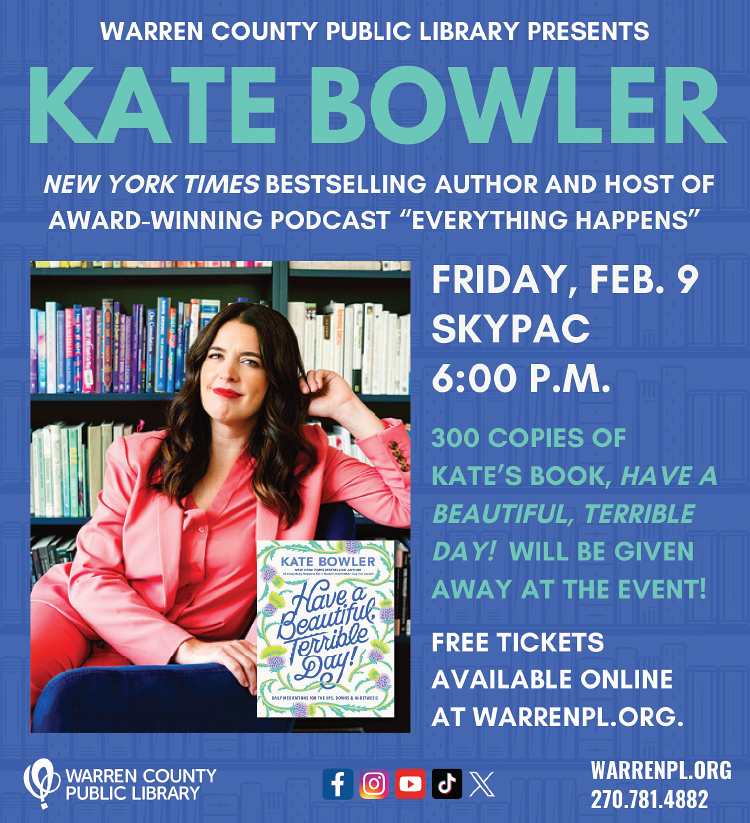 Warren County Public Library brings you Kate Bowler live at SKYPAC