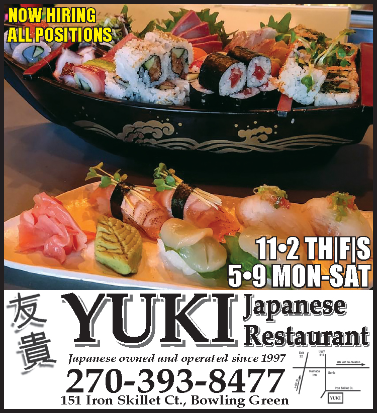 Yuki Japanese Restaurant now hiring all positions