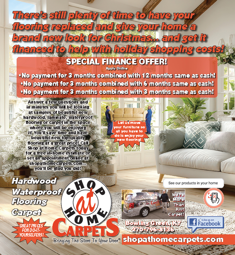 Let Shop At Home Carpets bring the store to your door and make it easy to replace your flooring.