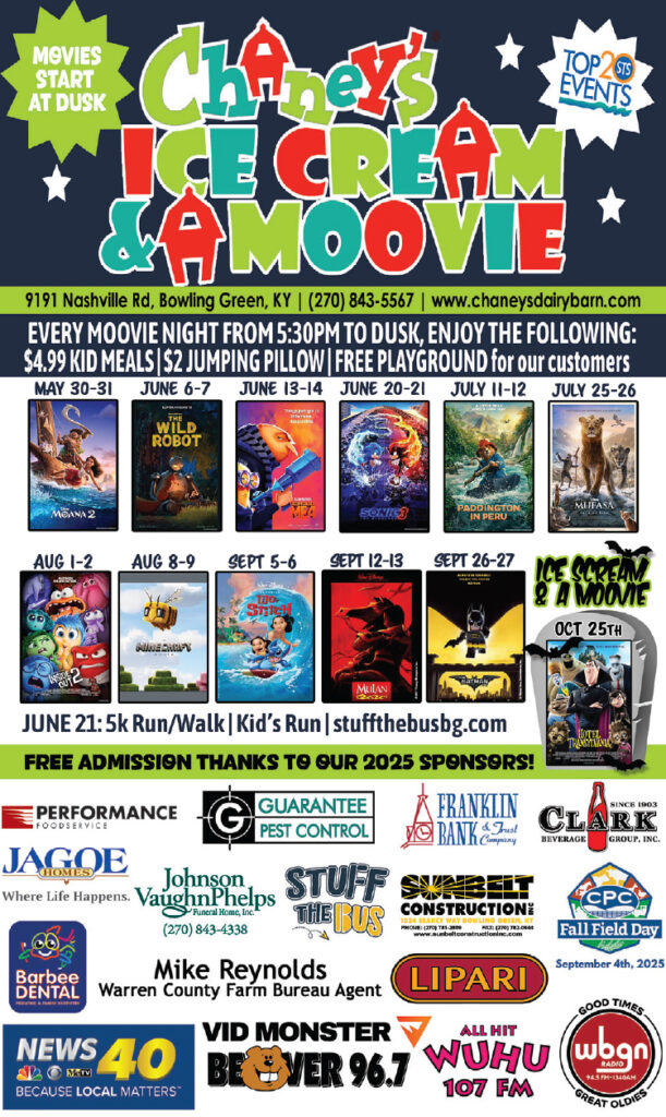 Don't miss Chaney's Ice Cream and a Movie.