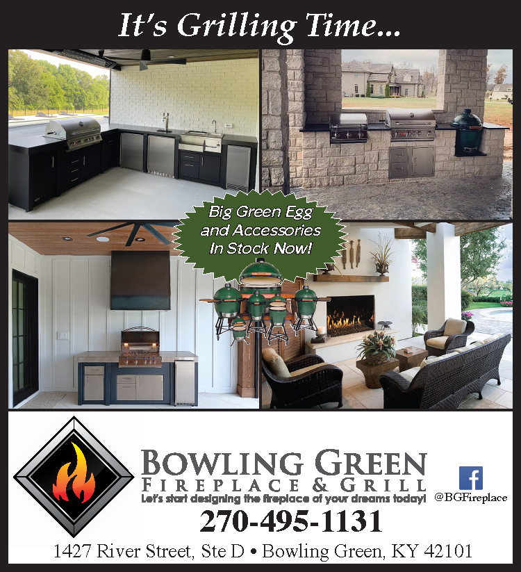It's grilling time with the Big Green Egg at Bowling Green Fireplace and Grill.