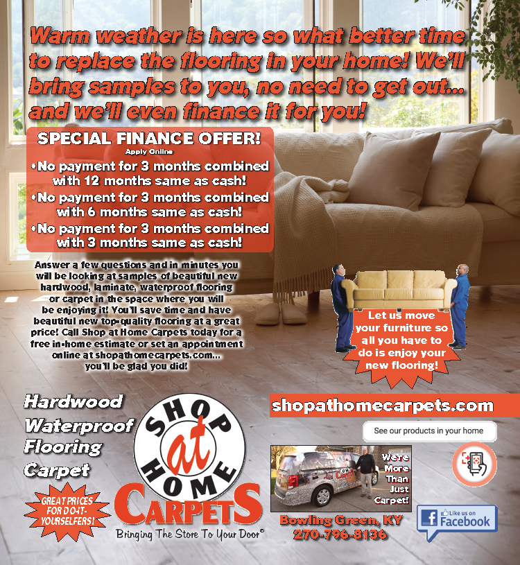 Shop At Home Carpets for all your flooring needs... let us bring the store to your door.