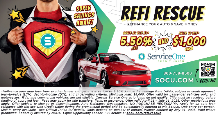 Refi Rescue from Service One Credit Union.