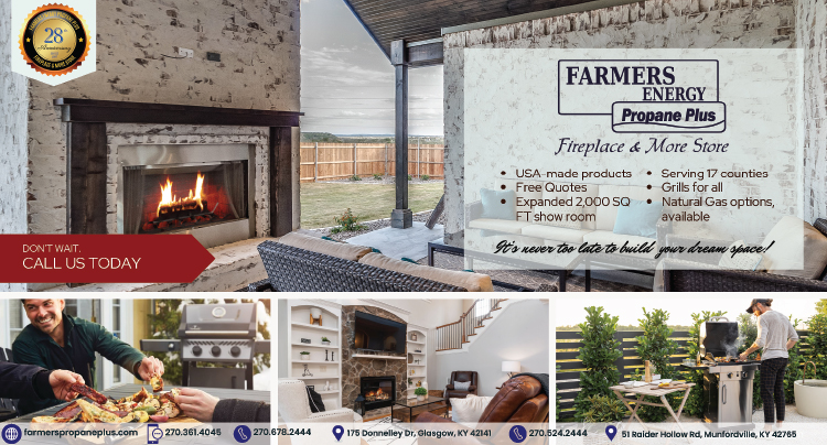 Add a gas fireplace and/or grill to your home today from Farmers Energy Propane Plus Fireplace and More.