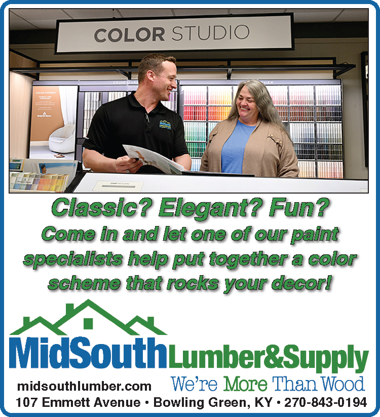 Come in and let one of the paint specialists at MidSouth Lumber help you put a color scheme together that rocks your decor!