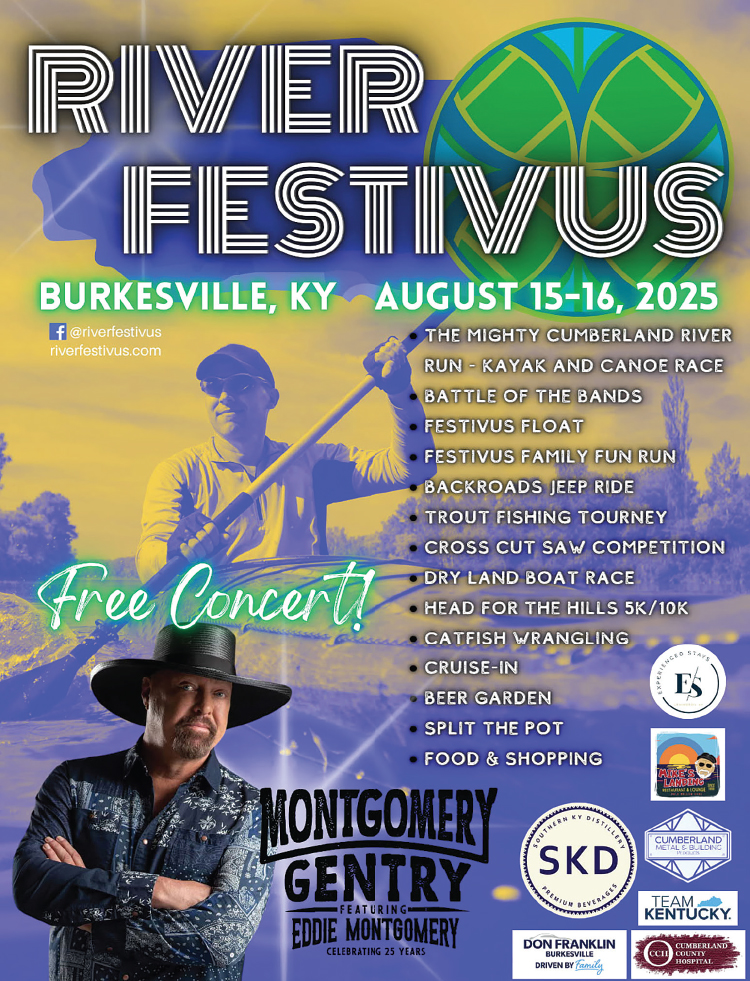 Don't miss Montgomery Gentry and other great events at Burkesville, Kentucky's River Festivus.