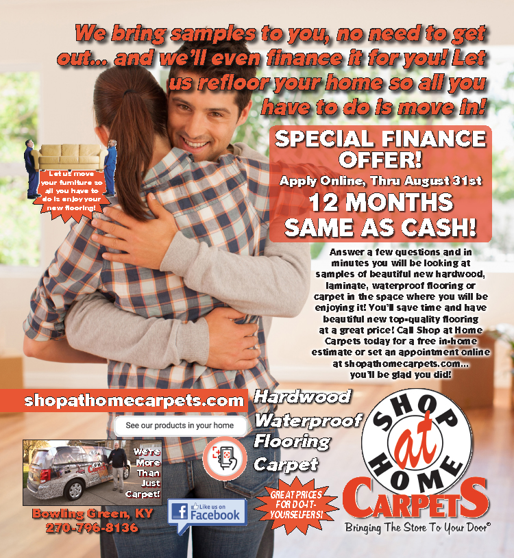 Let Shop At Home Carpets bring the flooring samples to your door. 