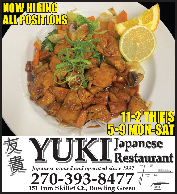 Yuki Japanese Restaurant... now hiring. 