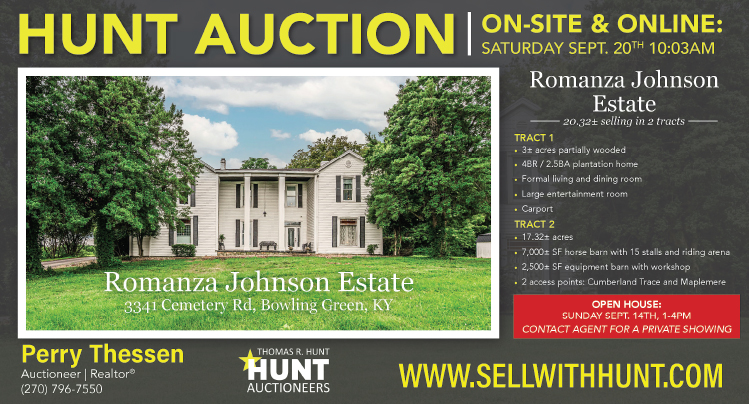 Romanza Johnson Estate for sale through Hunt Auction on-site and online.