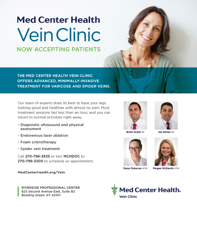 Med Center Health Vein Clinic... now accepting patients.