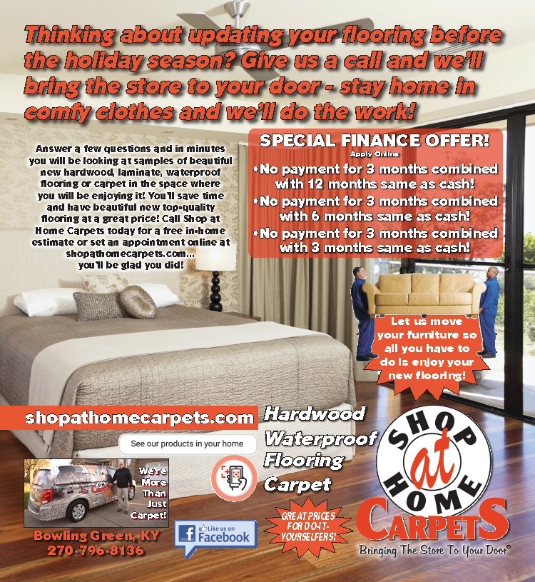 Let Shop At Home Carpets help you update your flooring before the holidays by bringing the store to your door.