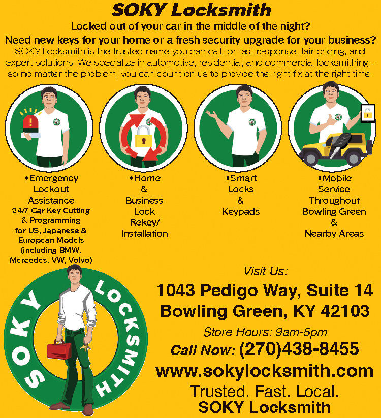 SOKY Locksmith... trusted, fast, local service.
