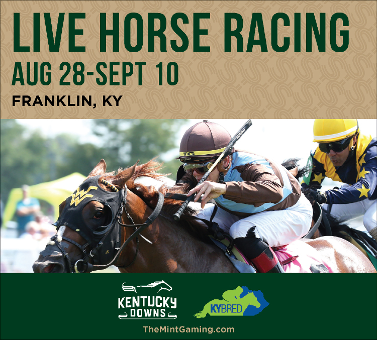 Live Horse Racing at The Mint Kentucky Downs in Franklin Kentucky.