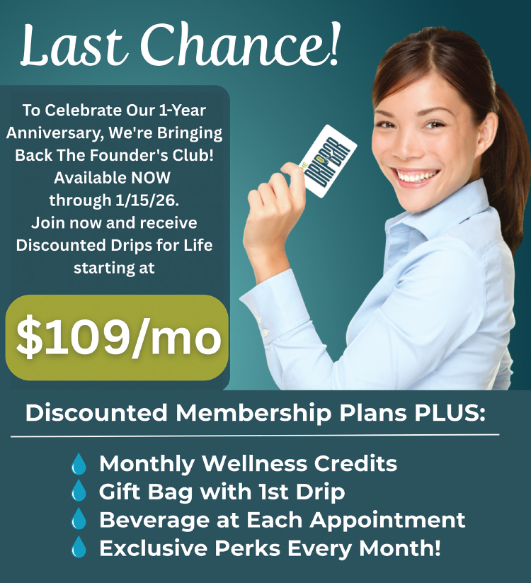 Celebrate the one-year anniversary of the DripBar Bowling Green.