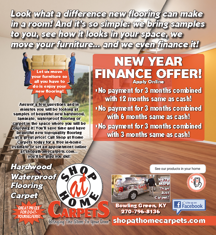 Get a new year finance offer on new flooring from Shop At Home Carpets.