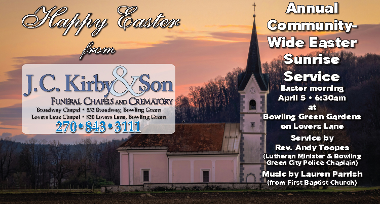 Happy Easter from J.C. Kirby & Son Funeral Chapels.
