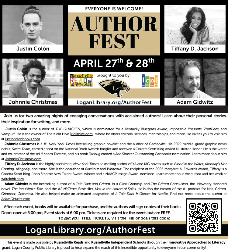 Don't miss the Author Fest at the Logan County Library.