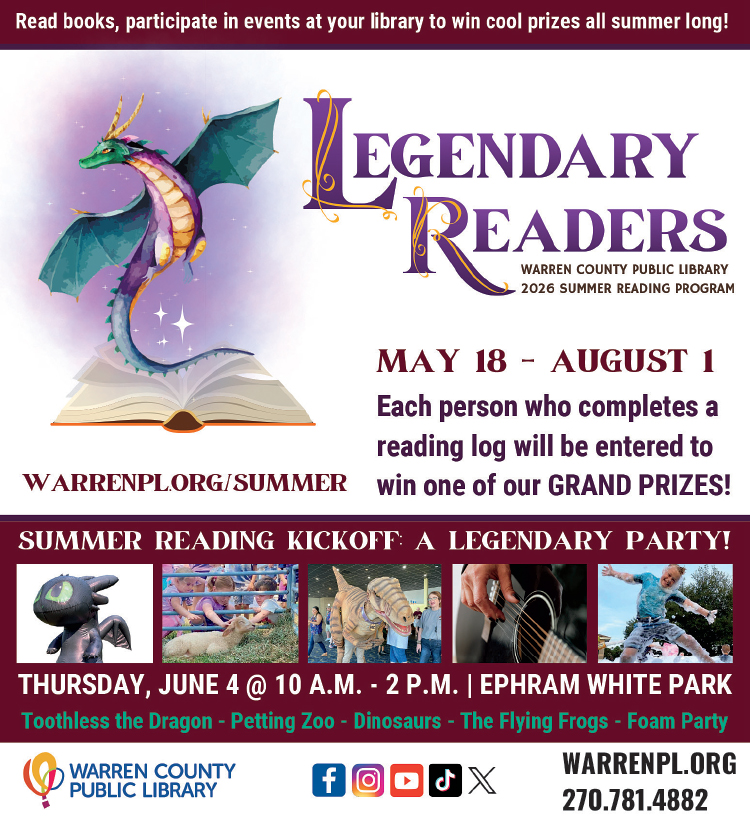 Be a part of Legendary Readers at Warren County Public Library.