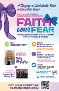 A message of unshakable faith in uncertain times from CLM Ministries Ladies Conference... Faith over Fear!
