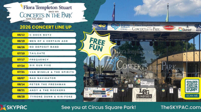 SKYPAC concerts in Circus Square Park.