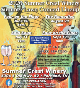 2026 Sumner Crest Winery Summer Lawn Concert Lineup.