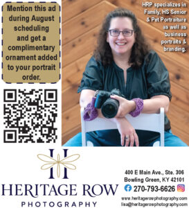 Heritage Row Photography specializes in Family, High School Senior and Pet Portraiture as well as business portraits and branding.