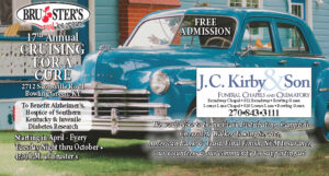 Cruising For A Cure sponsored by J. C. Kirby & Son Funeral Chapels and Crematory.