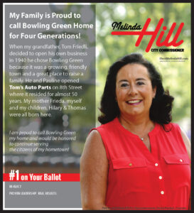 Vote Melinda Hill for Bowling Green Kentucky City Commissioner.