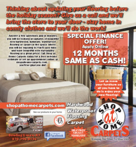 Update your flooring for the holidays with special finance offers from Shop At Home Carptes.