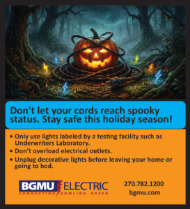 Be safe with your extension cords and electrical outlets this holiday season... from BGMU Electric.